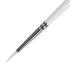 Кисть Синтетика круглая, Roubloff серия 1В12 № 2, ручка длинная белая, белая обойма - Фото 3