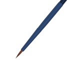 Кисть для акварели, синтетика коричневая, круглая, Roubloff Aqua blue round №3, ручка короткая синяя, покрытие обоймы soft-touch - Фото 2