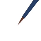 Кисть для акварели, синтетика коричневая, круглая, Roubloff Aqua blue round №3, ручка короткая синяя, покрытие обоймы soft-touch - Фото 3