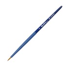 Кисть для акварели, синтетика коричневая, круглая, Roubloff Aqua blue round №3, ручка короткая синяя, покрытие обоймы soft-touch - Фото 5