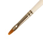 Кисть Синтетика, Овальная, Жесткая, укороченная вставка, Roubloff серия 1332 № 6, ручка длинная пропитана лаком, жёлтая обойма - Фото 3