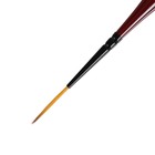 Кисть Лайнер Синтетика Roubloff Хобби s10ARB №0, длинный ворс, короткая ручка покрыта лаком, красный - Фото 3