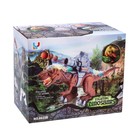 Динозавр «Рекс», стреляет шарами, работает от батареек, свет и звук, цвет зелёный - фото 3877880
