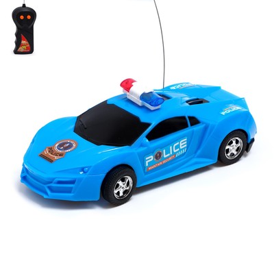 Машина радиоуправляемая «Полиция», свет, работает от батареек, цвет синий