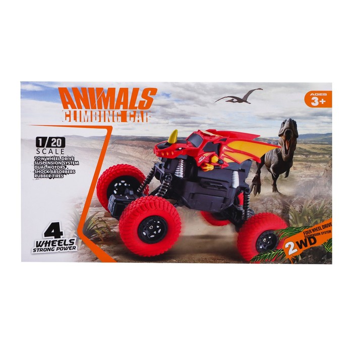 Джип радиоуправляемый DINO, 1:20, работает от аккумулятора, цвет зелёный 55494