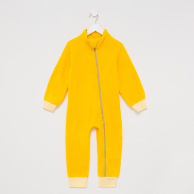 Комбинезон для девочки флисовый, жёлтый, рост 74-80 см
