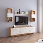 Гостиная модульная Oskar mini, с полками, 1600×343×500 мм, цвет дуб золотой/каспий светлый - Фото 1
