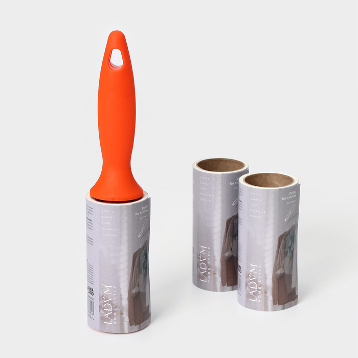 Ролик для чистки одежды LaDom, 60 листов + 2 сменных блока по 60 листов - Фото 1