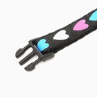 Ошейник двухслойный с фастексом «Сердечки» 30×1 см, чёрный - Фото 5