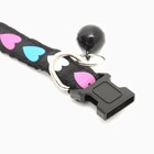 Ошейник двухслойный с фастексом «Сердечки» 30×1 см, чёрный - Фото 6