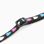 Ошейник двухслойный с фастексом «Сердечки» 30×1 см, чёрный - Фото 7