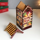 Новогодний чайный домик "Полочки. Пряники" 20х10,5х9,5 см (комплект 2 шт) - фото 26344743