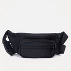 Поясная сумка на молнии, 3 кармана, цвет чёрный - фото 319810530
