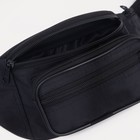 Поясная сумка на молнии, 3 кармана, цвет чёрный - Фото 3
