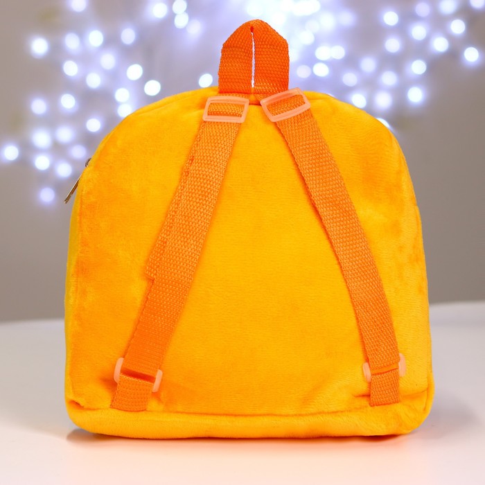 Рюкзак детский плюшевый «Зайка в морковке», 26×24 см, на новый год - фото 1906043610
