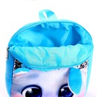 Рюкзак детский плюшевый для девочки «Зайка белый» с пайетками, 26×24 см, на новый год - фото 3762997