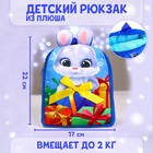 Рюкзак детский плюшевый «Зайка с подарками», 22×17 см - Фото 1