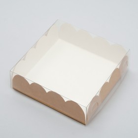 Коробочка для печенья крафт, 9 х 9 х3 см