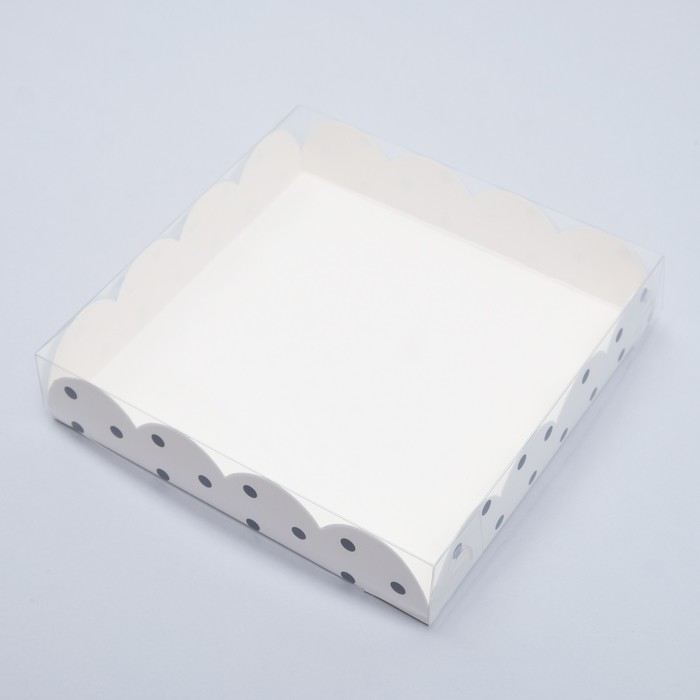 Коробочка для печенья "Горох", белая, 15 х 15 х 3 см - Фото 1