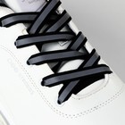Шнурки, 110 см, светоотражающие, цвет чёрный - Фото 2