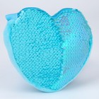 Сумка детская, с пайетками, сердце, 17 х 15 х 1 см, цвет голубой - Фото 4