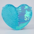 Сумка детская, с пайетками, сердце, 17 х 15 х 1 см, цвет голубой - Фото 6