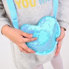 Сумка детская, с пайетками, сердце, 17 х 15 х 1 см, цвет голубой - Фото 8