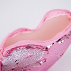 Сумка детская для девочки, с пайетками, сердце, 17 х 15 х 1 см, цвет розово-белый цвет - Фото 5