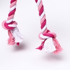 Игрушка мягкая для собак "Фламинго" с пищалкой и канатом, 37 х 16 см, розовая - фото 6652877