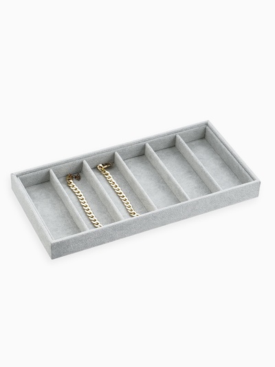 Подставка для украшений QF, 6 ячеек, 38×18.5×3.5 см, серая