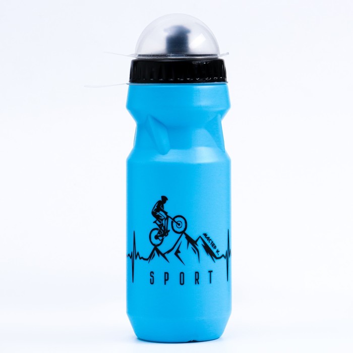 Бутылка для воды велосипедная 650 мл "Мастер К.", с креплением, синяя - Фото 1