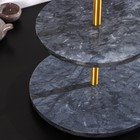 Блюдо из мрамора Magistro Granite, 2-ярусное, d=25/30×33 см, цвет серый - Фото 2
