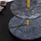 Этажёрка для фруктов и десертов Magistro Granite, 2 яруса, d=25/30×33 см, мрамор, серая - Фото 2