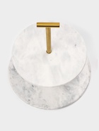 Этажёрка для фруктов и десертов Magistro Marble, 2 яруса, d=25/20×26.5 см, мрамор, белая - Фото 2