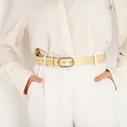 Ремень, ширина 3 см, винт, пряжка металл, цвет бежевый - фото 23266593