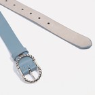 Ремень, ширина 3 см, винт, пряжка металл, цвет голубой - фото 53816392