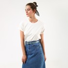 Ремень, ширина 3 см, винт, пряжка металл, цвет голубой - фото 53816393