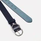 Ремень, ширина 3 см, винт, пряжка металл, цвет синий - фото 21687501