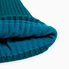 Шапка детская MINAKU с отворотом р-р 52-56, цв.морской волны - фото 21687522