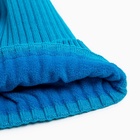 Шапка детская MINAKU: Cozy Winter с отворотом, бирюзовая, размер 52-56 (5-7 лет) - Фото 9