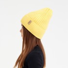 Шапка детская MINAKU с отворотом р-р 52-56, цв.жёлтый - Фото 2