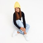 Шапка детская MINAKU с отворотом р-р 52-56, цв.жёлтый - Фото 4