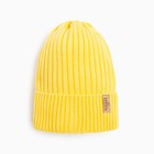 Шапка детская MINAKU с отворотом р-р 52-56, цв.жёлтый - Фото 6
