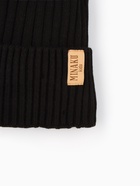 Шапка детская MINAKU: Cozy Winter с отворотом, чёрная, размер 52-56 (5-7 лет) - Фото 11