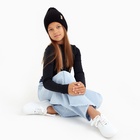 Шапка детская MINAKU с отворотом р-р 52-56, цв.чёрный 7882381