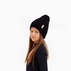 Шапка детская MINAKU с отворотом р-р 52-56, цв.чёрный 7882381