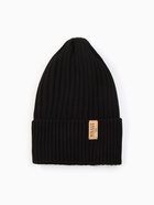 Шапка детская MINAKU: Cozy Winter с отворотом, чёрная, размер 52-56 (5-7 лет) - Фото 9