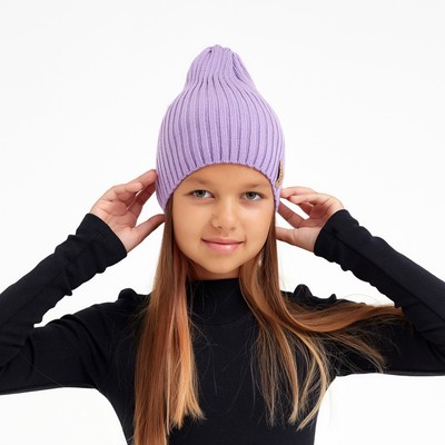 Шапка детская MINAKU, размер 52-56, сиреневая