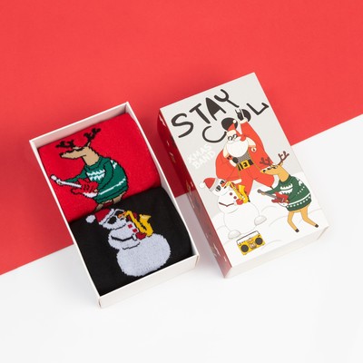 Носки мужские новогодние KAFTAN Stay cool, размер 41-44, набор 2 пары