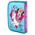 Пенал каркасный, 1 секция, 14×21×4 см, откидной карман, тканевый, «Минни Маус и единорог» - Фото 3